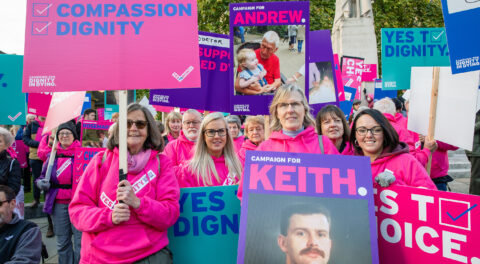 Demonstration in support of the assisted dying bill