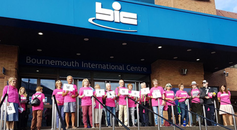 Supporters outside BMA in Bournemouth